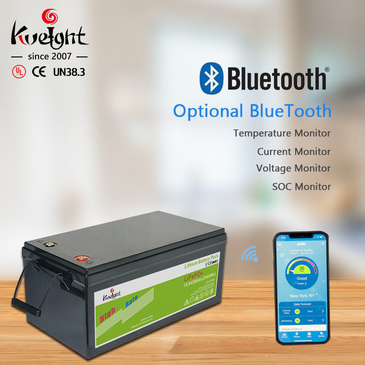 12.8v 200ah 12V LiFePO4 Baterai IP65 baterai dengan siklus hidup tinggi Untuk Sistem Rumah Surya