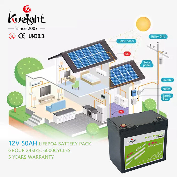 12.8v 50ah Baterai Lithium Bms Dibangun Pada Daya Grade A Untuk Lampu Jalan Rv