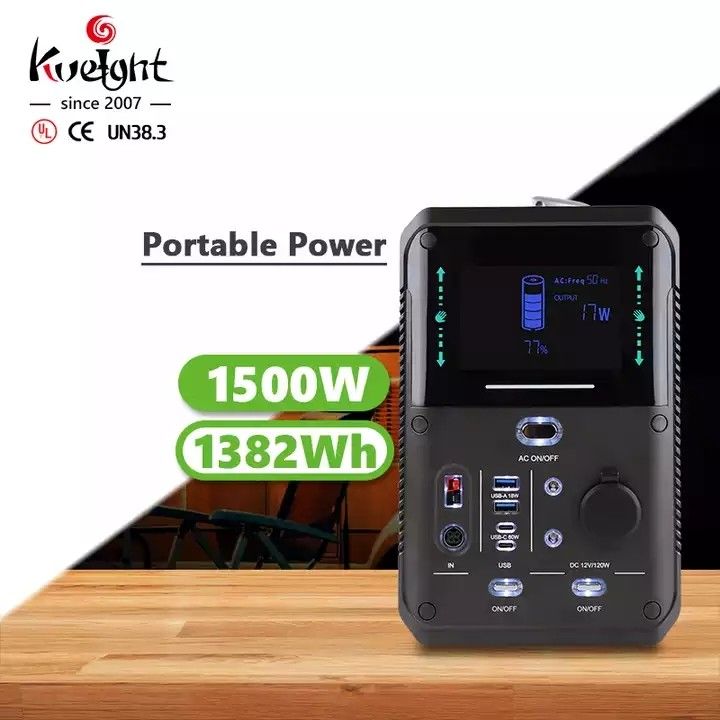 LiFePO4 Catu Daya Penyimpanan Energi Portabel Pembangkit Listrik Portabel Lithium 1500W