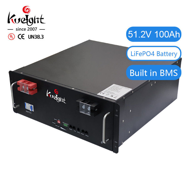 Mendukung Pembangkit Listrik Telekomunikasi Keamanan Tinggi 51.2V 100Ah LiFeO4 Battery Rack-mount Module